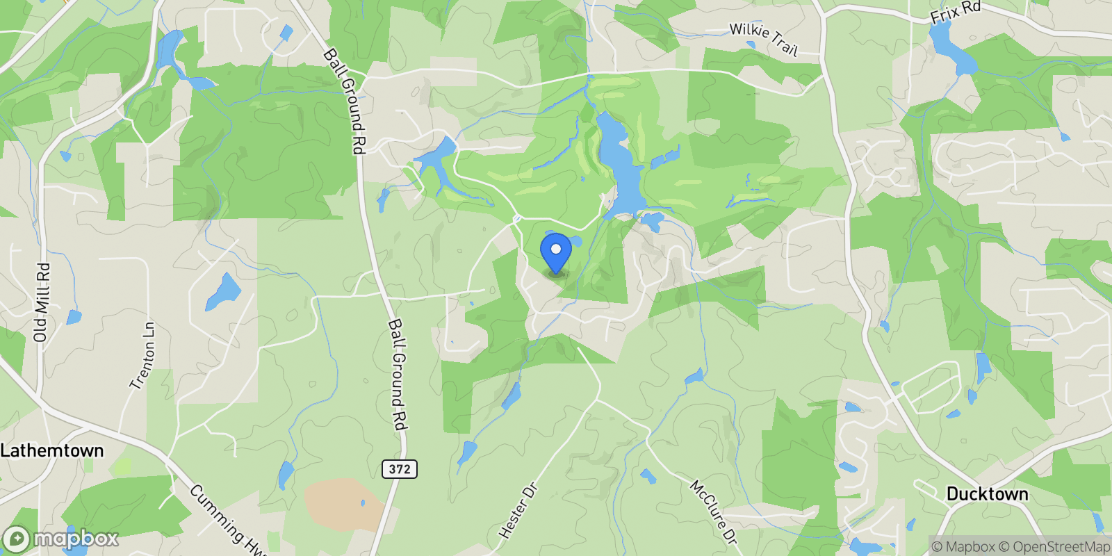 Map showing 811 Hawks Nest Court, Ball Ground, Georgia, United States.