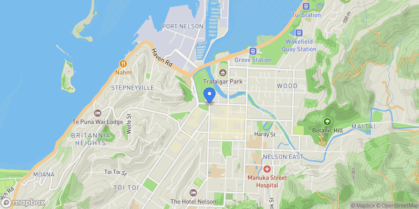 Map showing Nelson, TAS 7197, Nelson, Nelson, New Zealand.