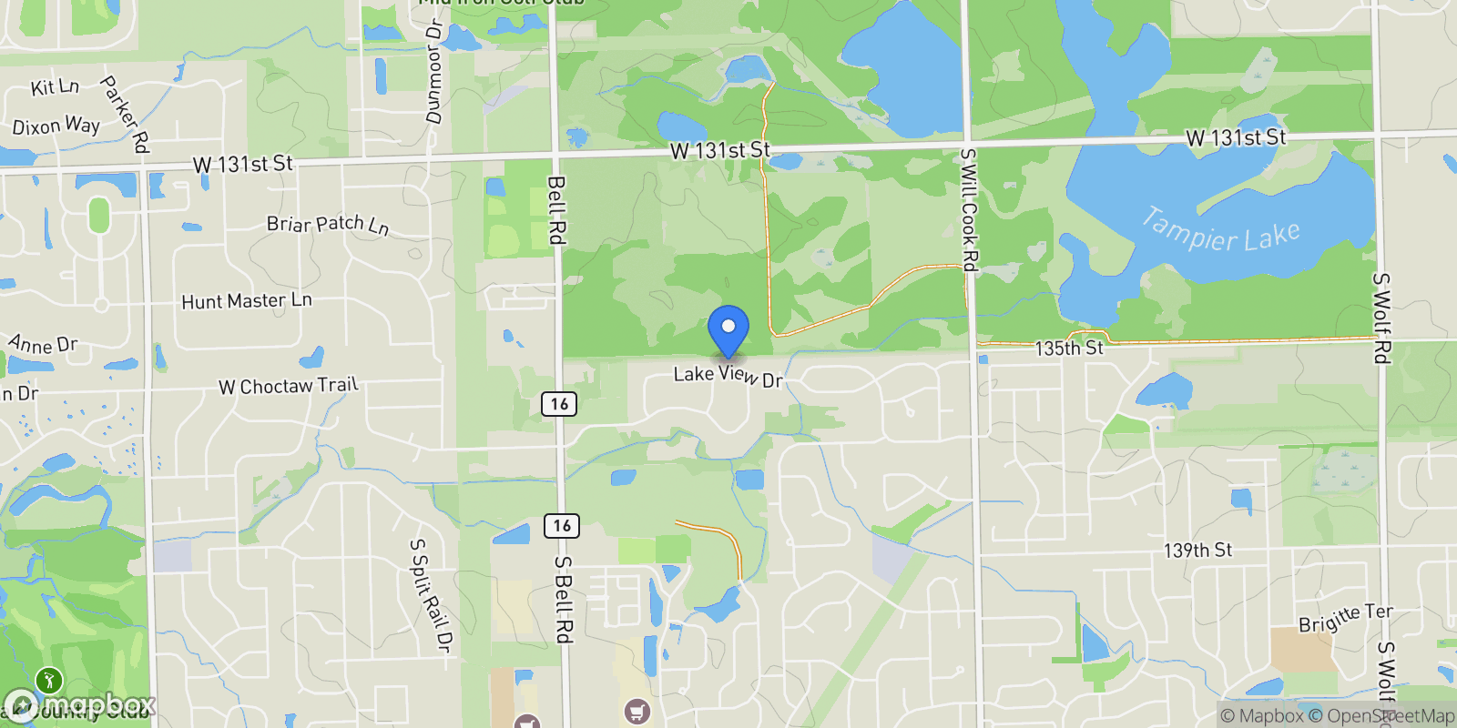 Map showing 12444 Lake View Drive, Orland Park, IL 60467, Orland Park, Illinois, United States.
