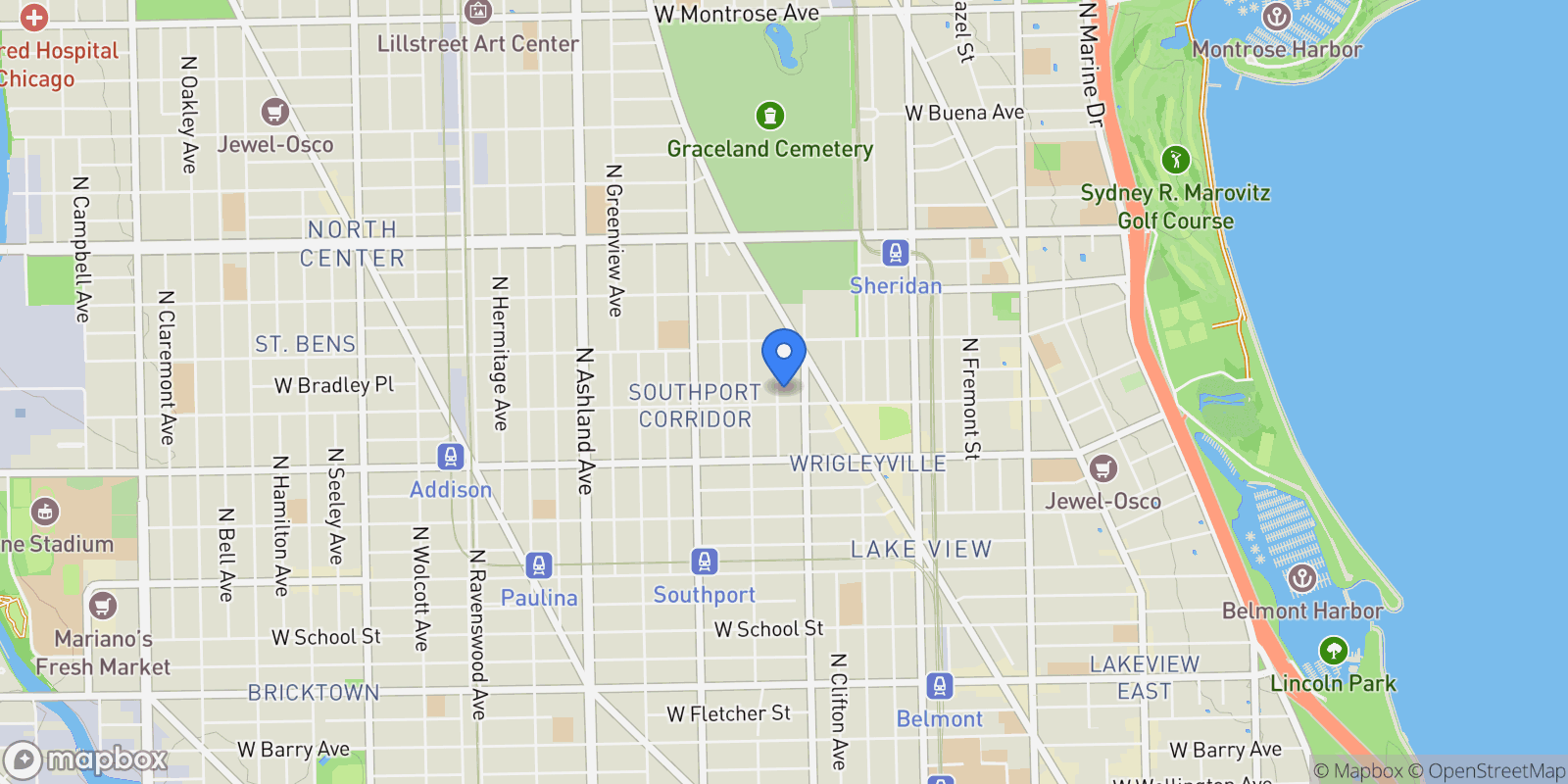 Map showing 3711 N. Magnolia Avenue, Chicago, IL, 60613, USA, Chicago, Illinois, United States.