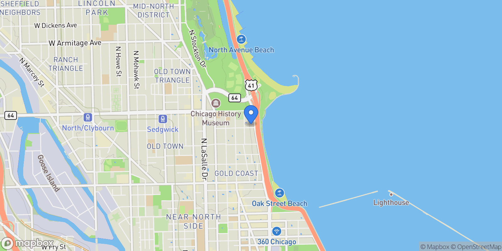 Map showing 1500 N. Lake Shore Drive, #23C, Chicago, IL, 60610, USA, Chicago, Illinois, United States.