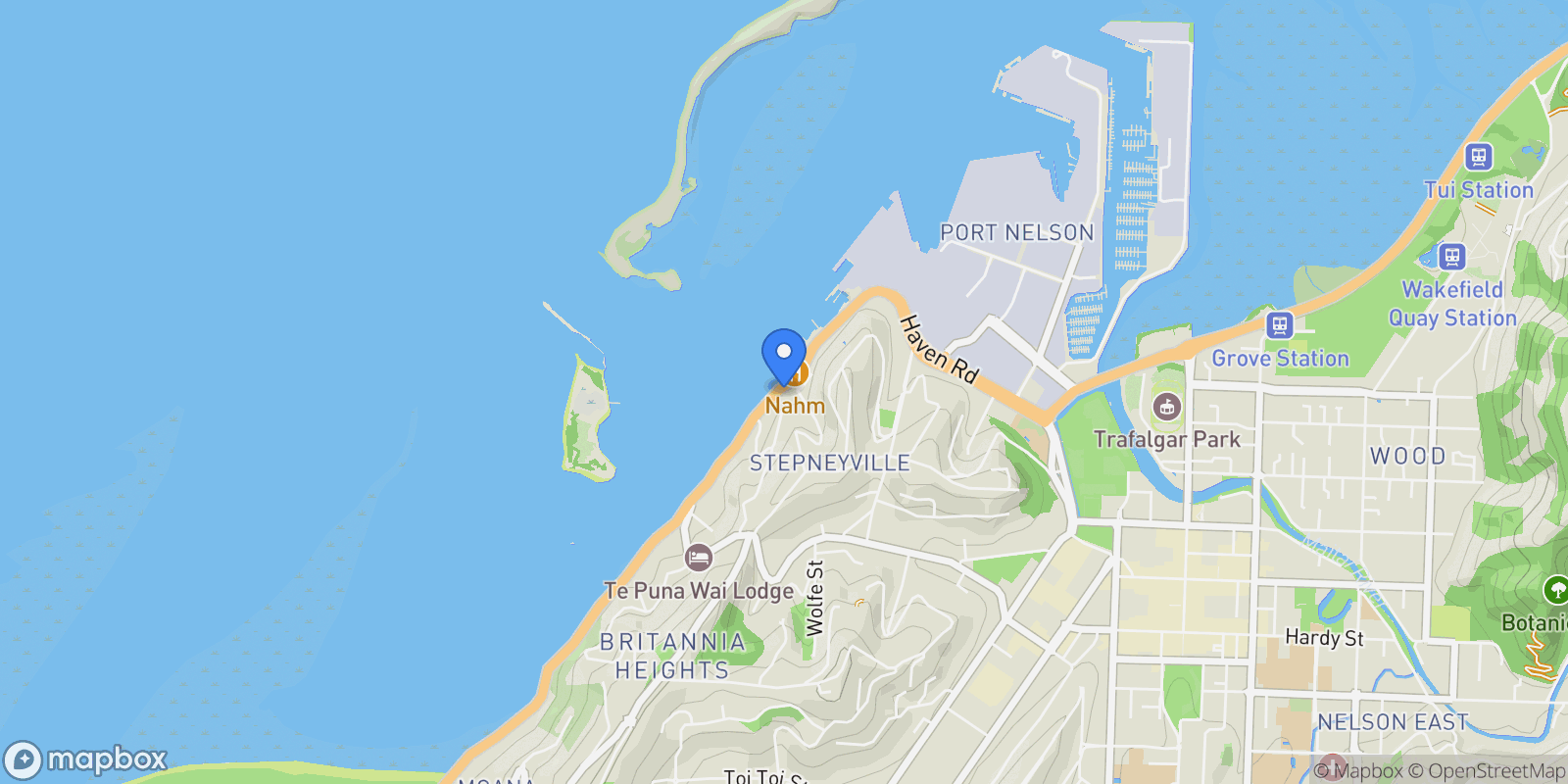 Map showing 333 Wakefield Quay Stepneyville, Nelson, NSN 7010, Nelson, Nelson, New Zealand.
