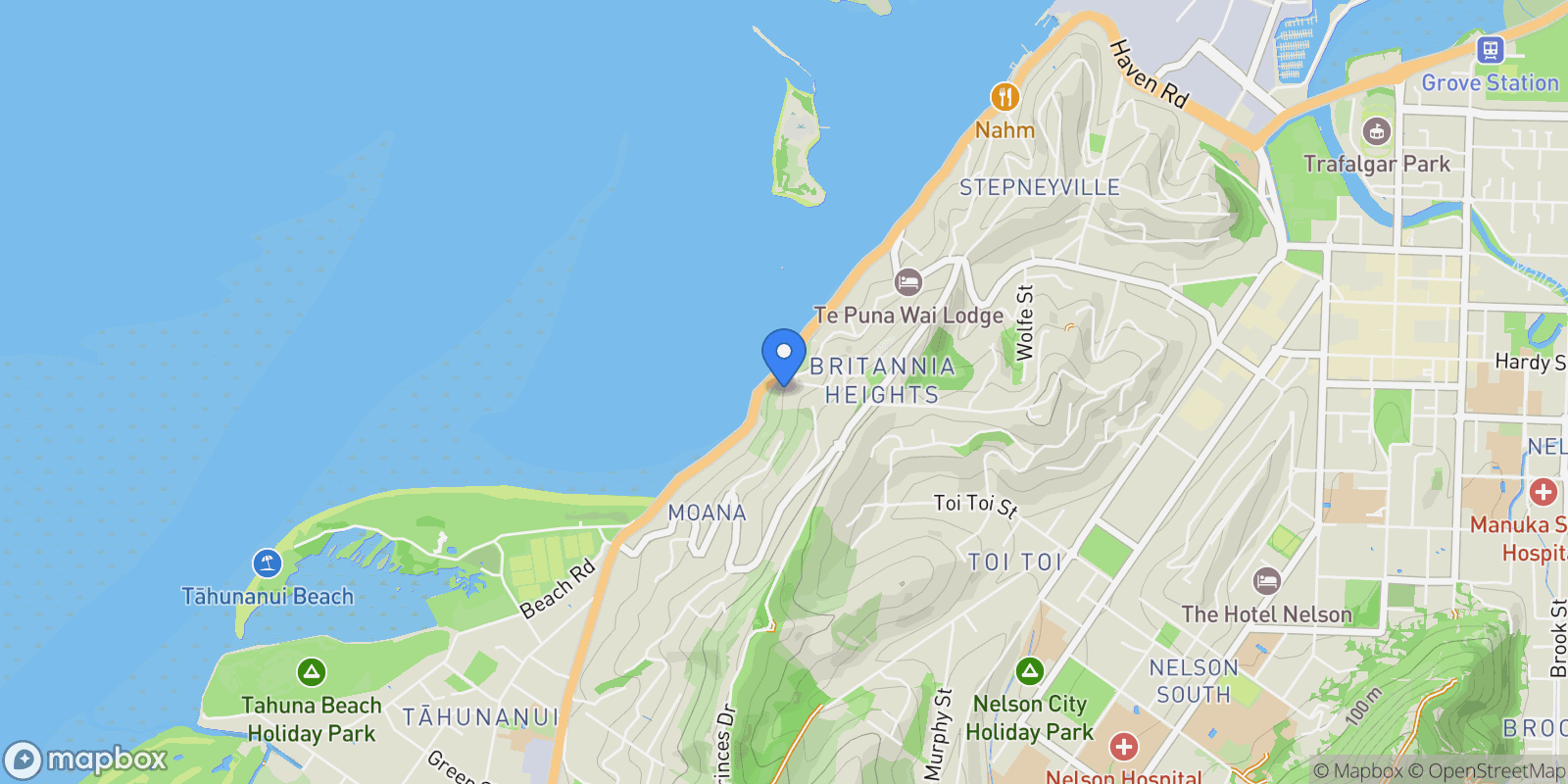Map showing 36A The Cliffs, Nelson, NSN 7010, Nelson, Nelson, New Zealand.