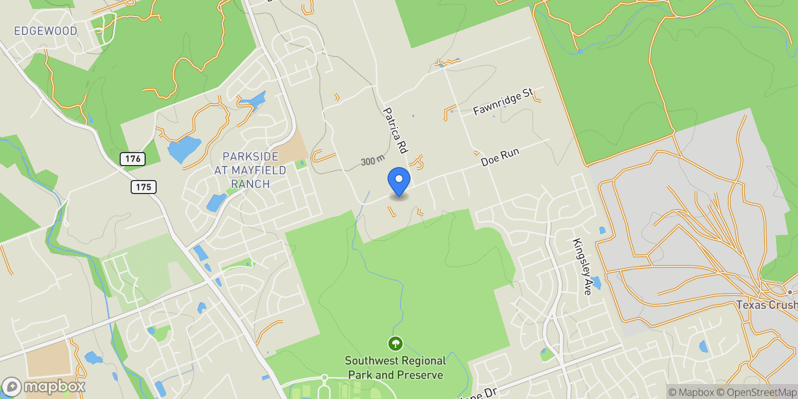 Map showing 243 Faubion Drive, Georgetown, TX 78628, Brushy Creek, Texas, United States.