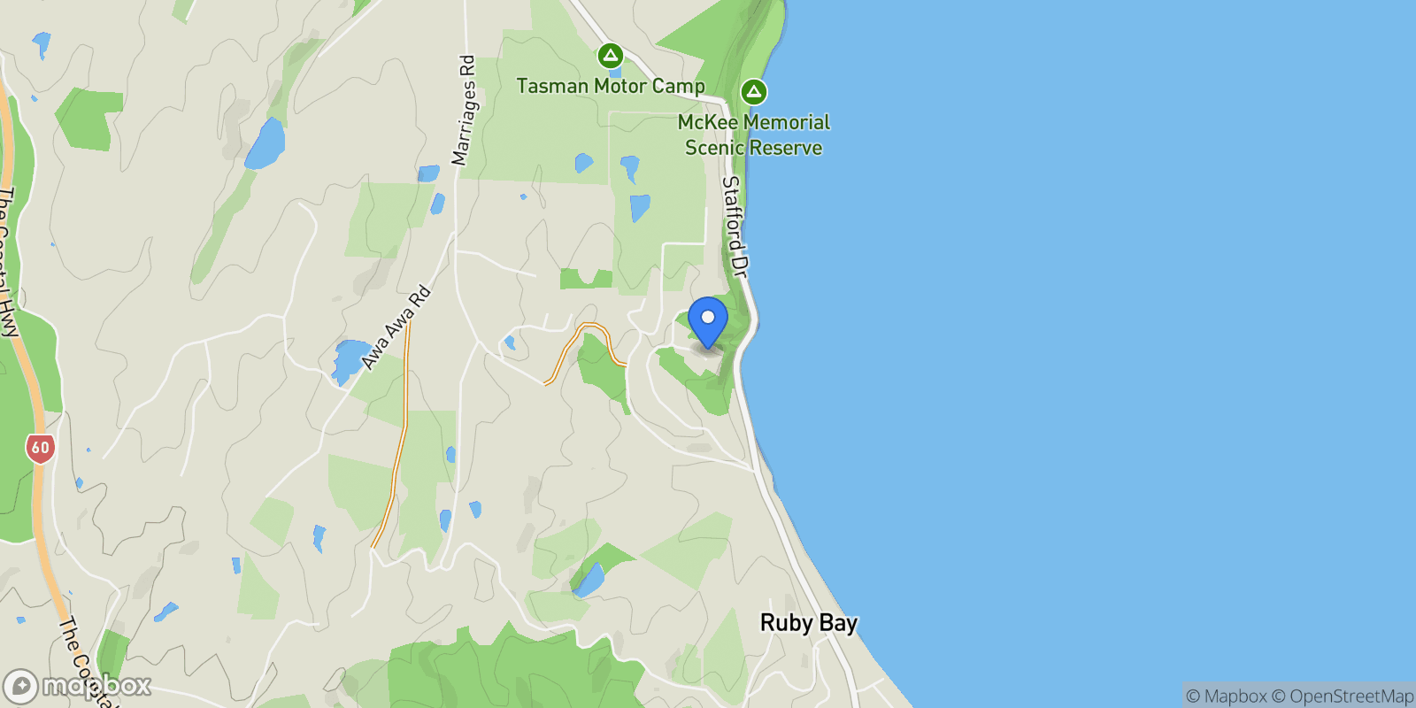 Map showing 15 Van Beek Place Ruby Bay Tasman, Nelson, TAS 7197, Ruby Bay, Tasman, New Zealand.