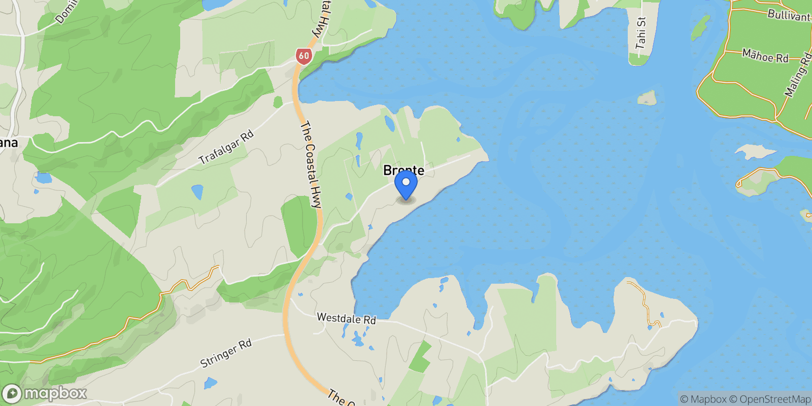 Map showing 76 Bronte Road East Upper Moutere, Nelson, TAS 7173, Bronte, Tasman, New Zealand.