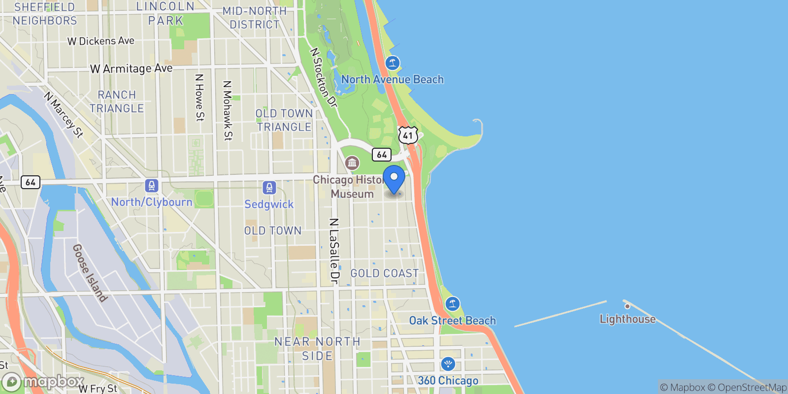 Map showing 1500 N. Astor Street, #6, Chicago, IL, 60610, USA, Chicago, Illinois, United States.
