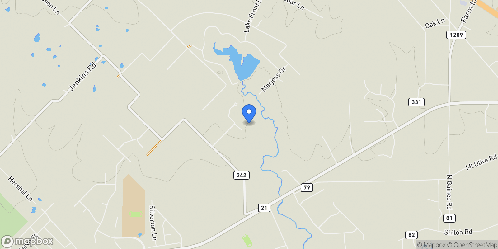 Map showing 164 Bull Run Road, Cedar Creek, TX 78612, Cedar Creek, Texas, United States.