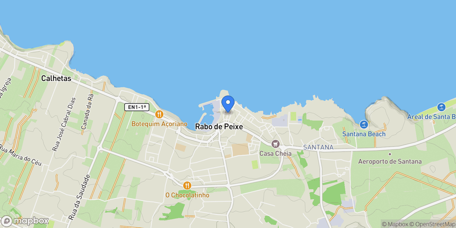 Map showing 9600 Rabo de Peixe, Portugal, Rabo de Peixe, Azores, Portugal.