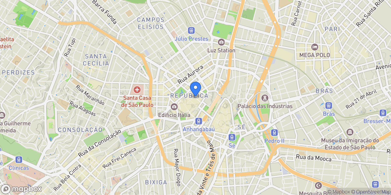 Map showing República, State of São Paulo, Brazil.