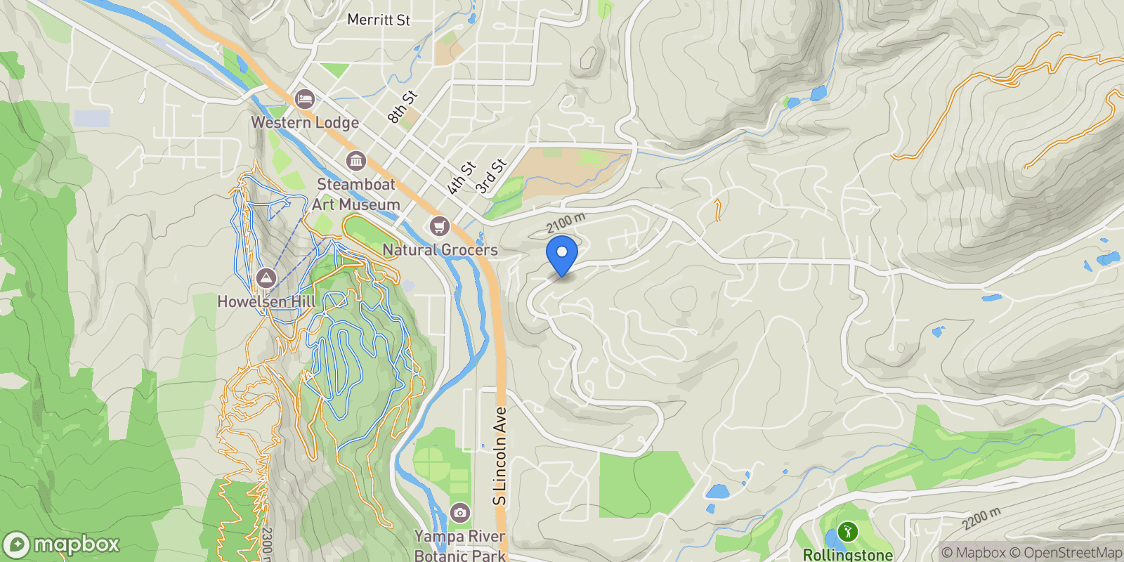 Map showing 465 Tamarack Drive #B210 , Steamboat Springs, CO 80487, Steamboat Springs, Colorado, United States.