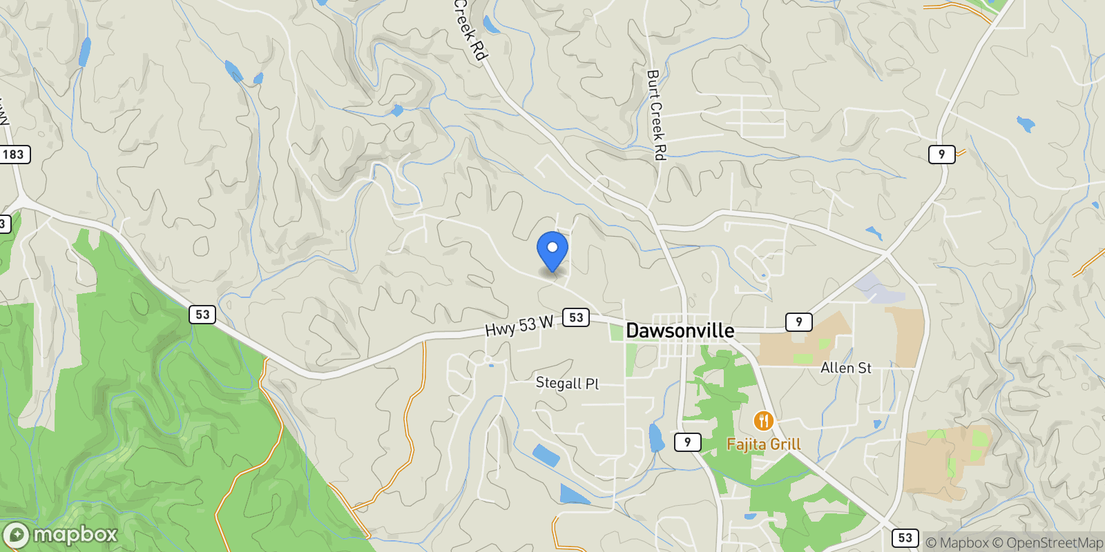 Map showing 57 River Mill Lane, Cumming, Georgia, United States.
