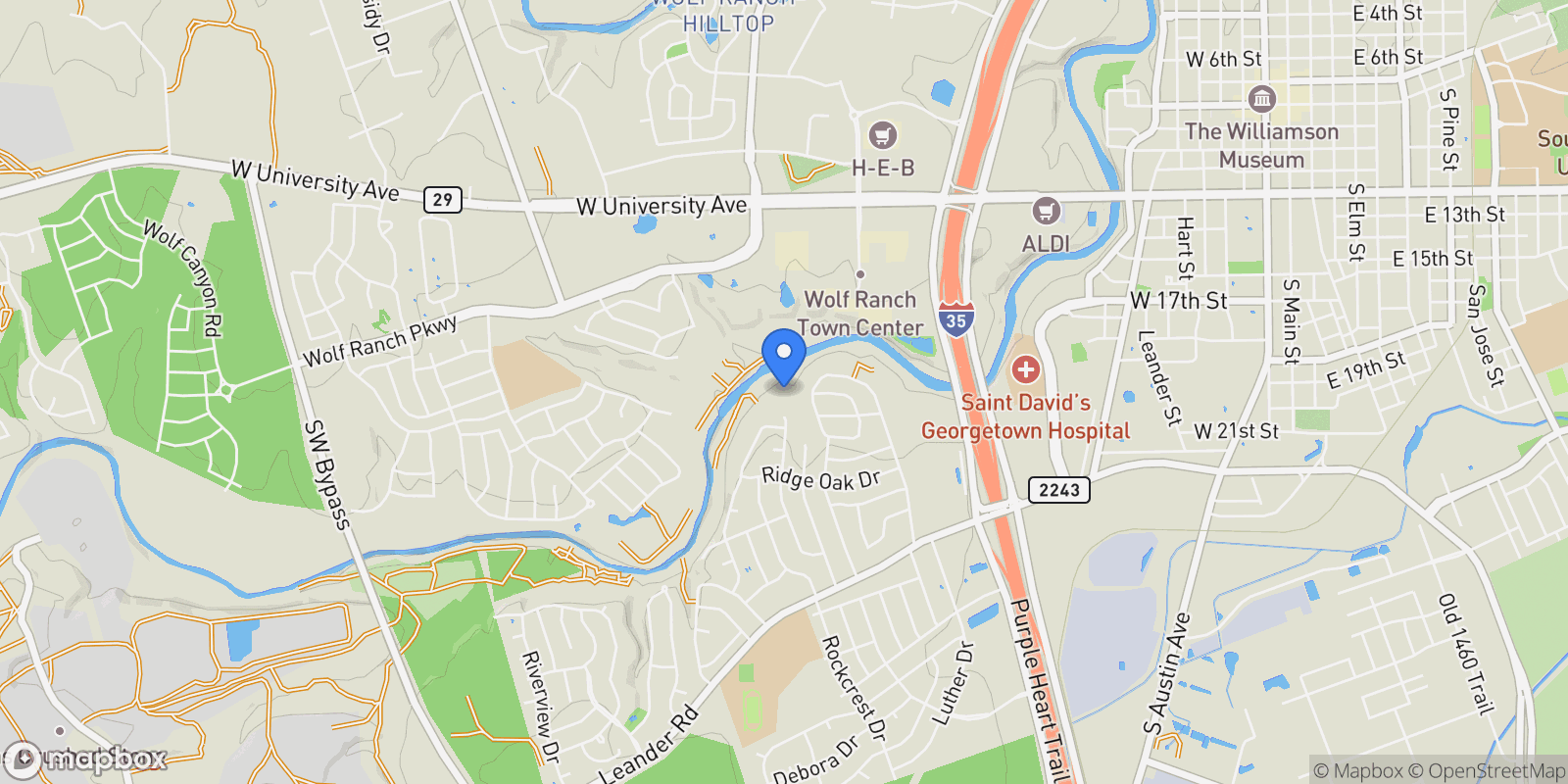 Map showing 608 Innwood Drive, Georgetown, TX 78628, Georgetown, Texas, United States.