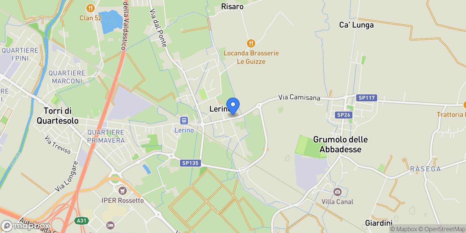 Map showing Via Alture, Torri di Quartesolo, Veneto, Italy.