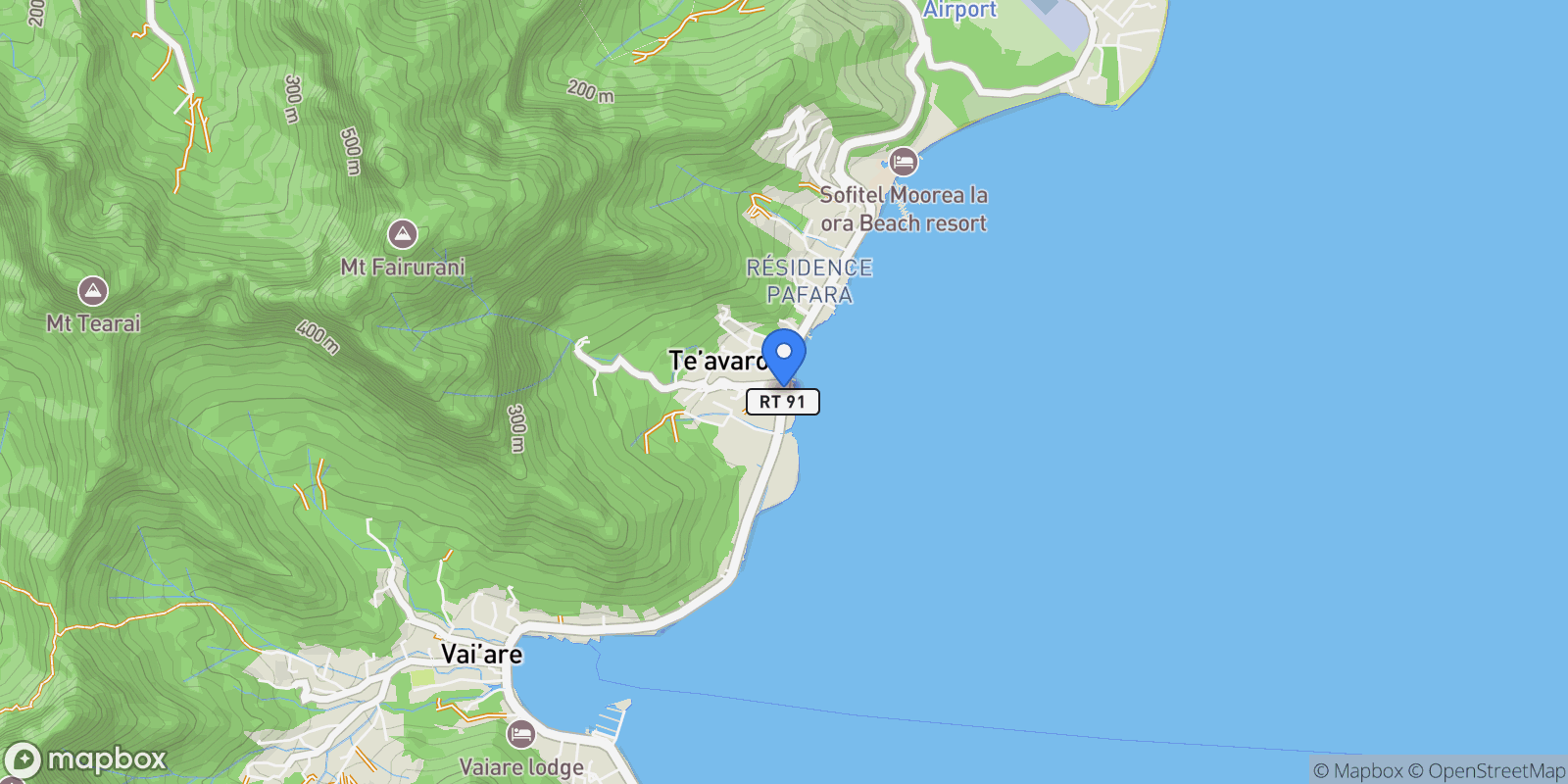 Map showing Teavaro, Teavaro, Moorea-Maiao, French Polynesia.