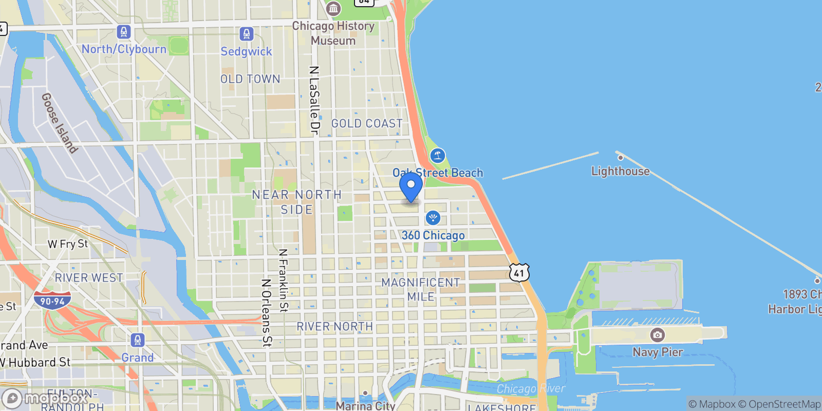 Map showing 77 E. Walton Street, #24A, Chicago, IL, 60611, USA, Chicago, Illinois, United States.