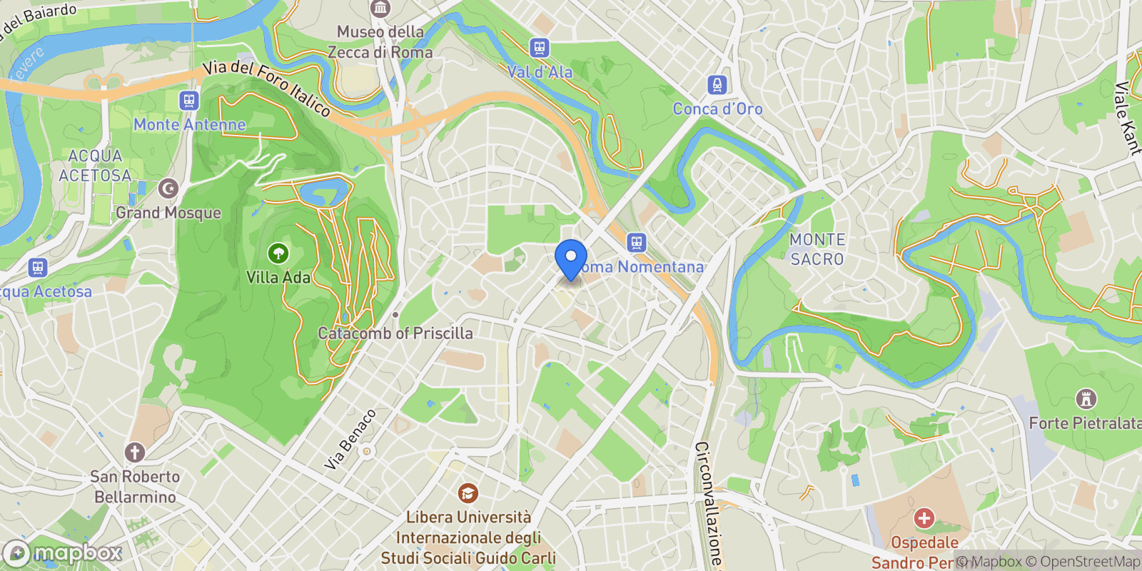Map showing Via Dancalia 8, Rome, Lazio, Italy.