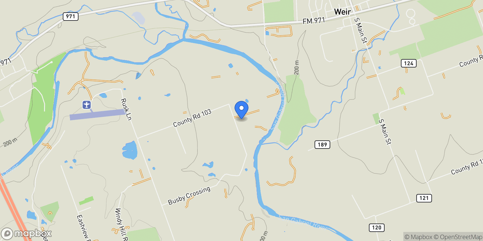 Map showing 105 River Valley Drive, Georgetown, TX 78626, Georgetown, Texas, United States.