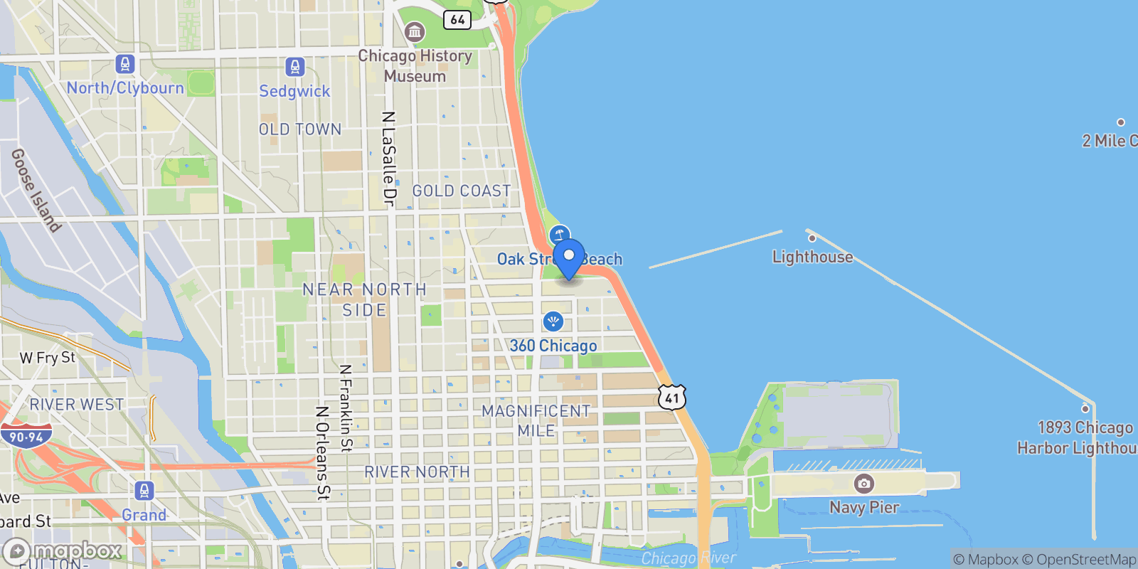 Map showing 189 E. Lake Shore Drive, #PH18, Chicago, IL, 60611, USA, Chicago, Illinois, United States.