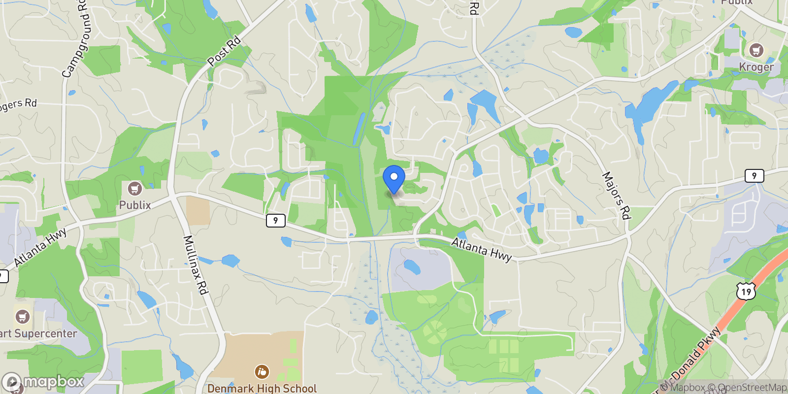 Map showing 7170 Cornflower Court, Cumming, Georgia, United States.