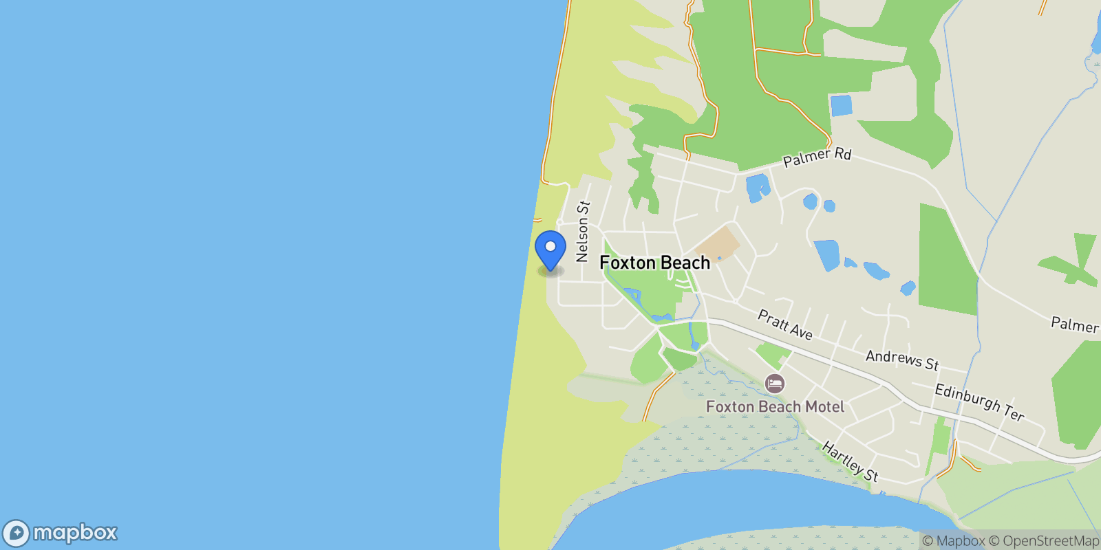 Map showing 22A Marine Parade, Foxton Beach, Horowhenu, MWT 4815, Foxton Beach, Manawatu-Wanganui, New Zealand.