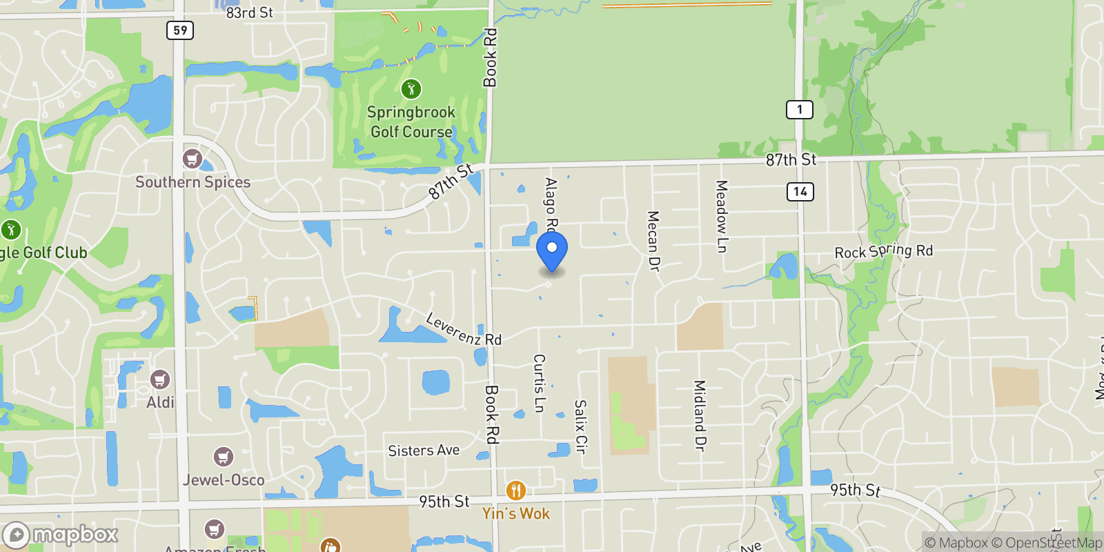 Map showing 28W660 Perkins Court, Naperville, IL, 60564, USA, Naperville, Illinois, United States.
