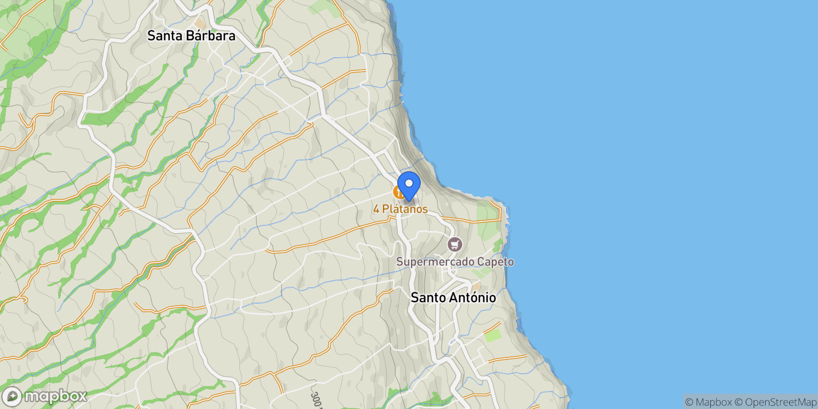 Map showing Rua das Buzecas, 9545 Santo António, Portugal, Santo Antonio, Azores, Portugal.