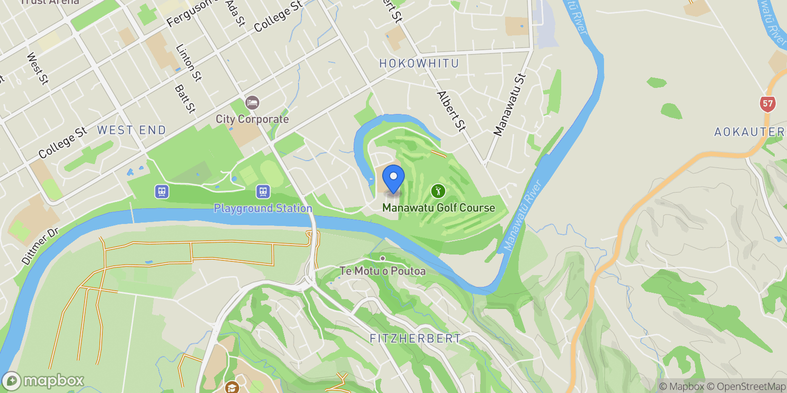 Map showing 42 Kanuka Drive Hokowhitu, Palmerston North City, MWT 4410, Palmerston North, Manawatu-Wanganui, New Zealand.