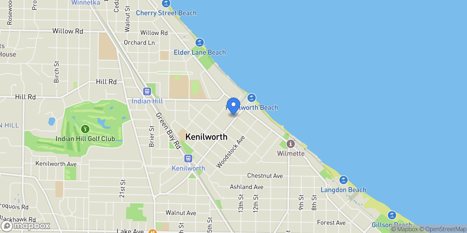 Map showing 141 Kenilworth Avenue, Kenilworth, IL, 60043, USA, Kenilworth, Illinois, United States.