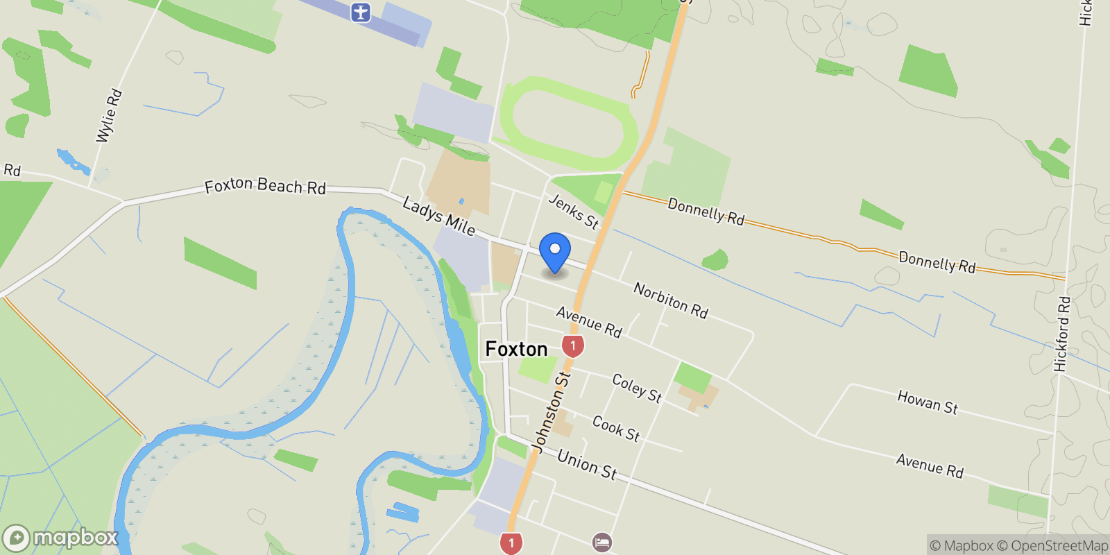 Map showing 11 Thynne Street , Foxton, MWT 4814, Foxton, Manawatu-Wanganui, New Zealand.