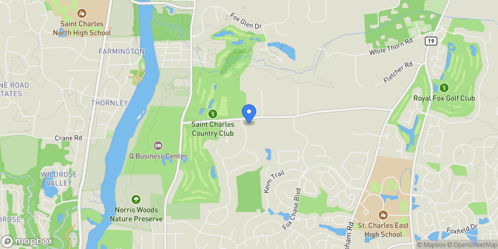 Map showing 2450 Persimmon Drive, St. Charles, IL, 60174, USA, St. Charles, Illinois, United States.
