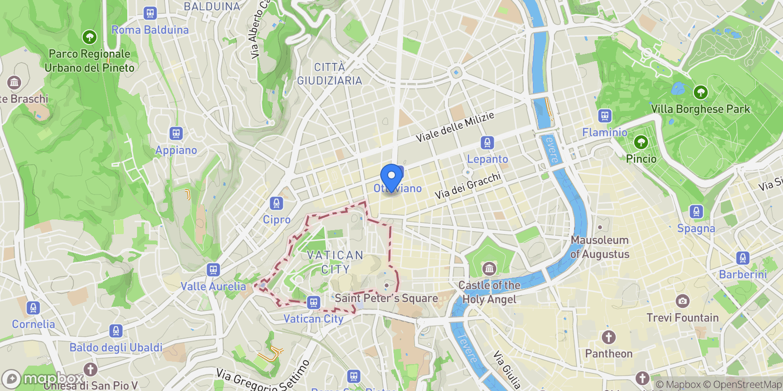 Map showing Via Germanico 55, Rome, Lazio, Italy.