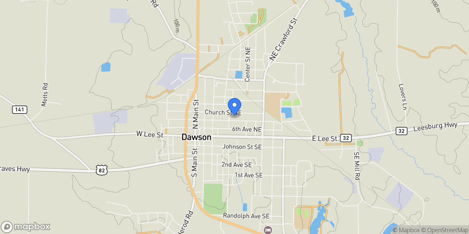 Map showing 803 Night Fire Drive, Dawson, Georgia, United States.