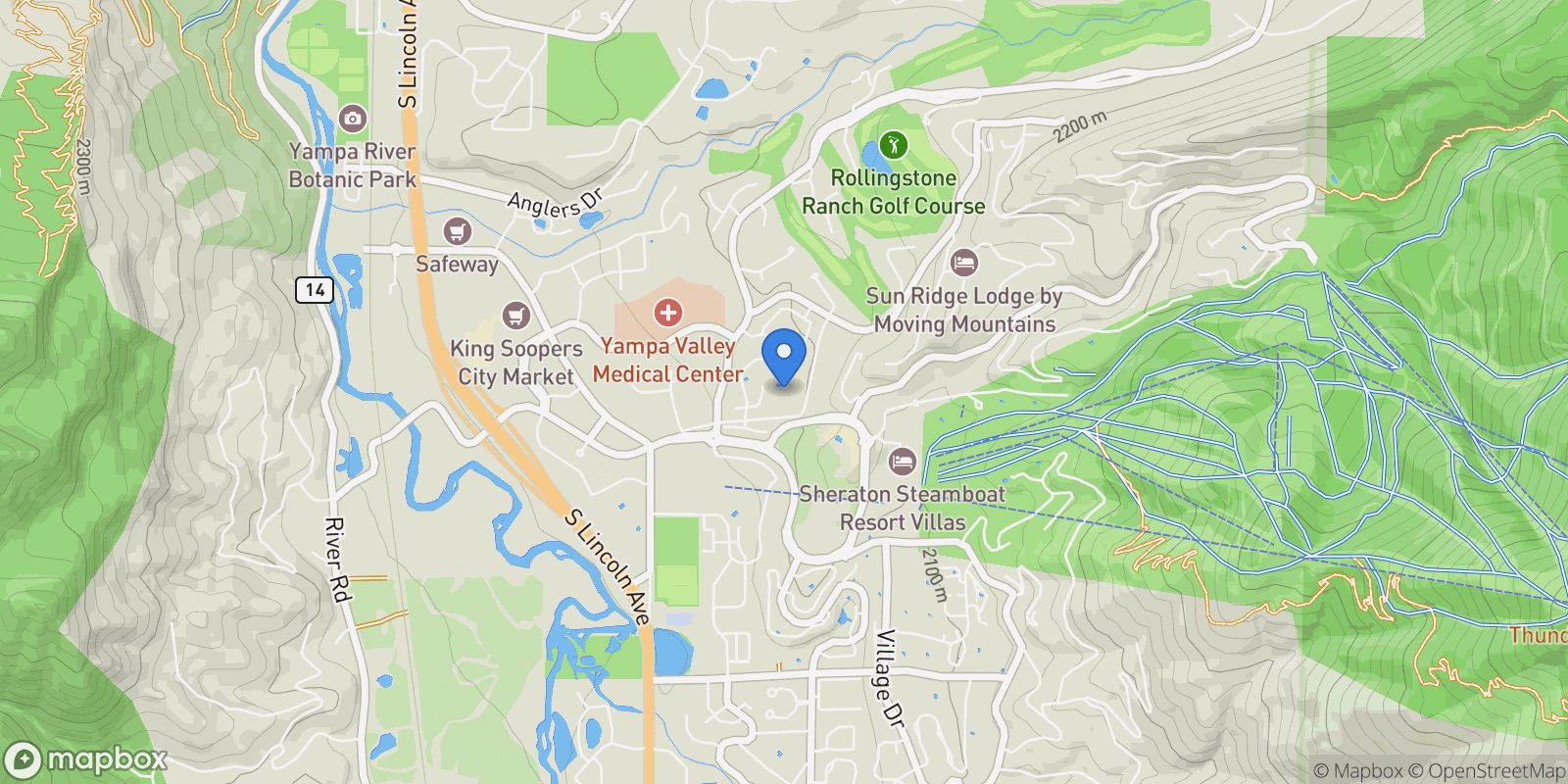 Map showing 1945 Cornice Road Unit# 2221, Steamboat Springs, CO 80487, Steamboat Springs, Colorado, United States.