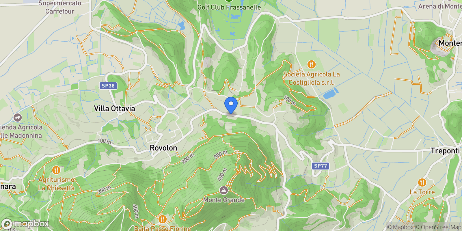 Map showing Via Belvedere, Rovolon, Veneto, Italy.