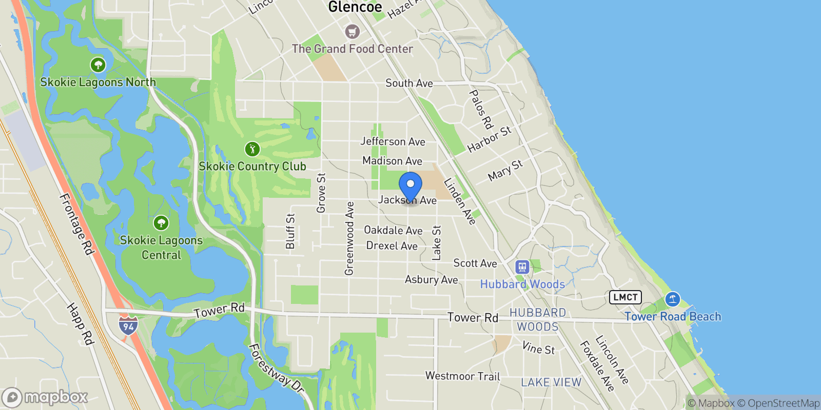 Map showing 265 Randolph Street, Glencoe, IL, 60022, USA, Glencoe, Illinois, United States.