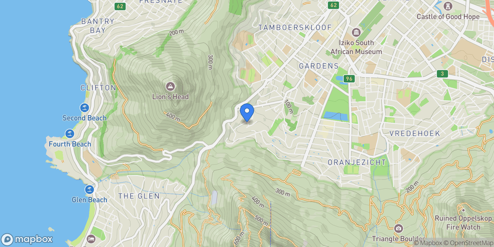 Map showing 23 Higgo Cres, Gardens, Cape Town, 8001, South Africa, Cape Town, Western Cape, South Africa.