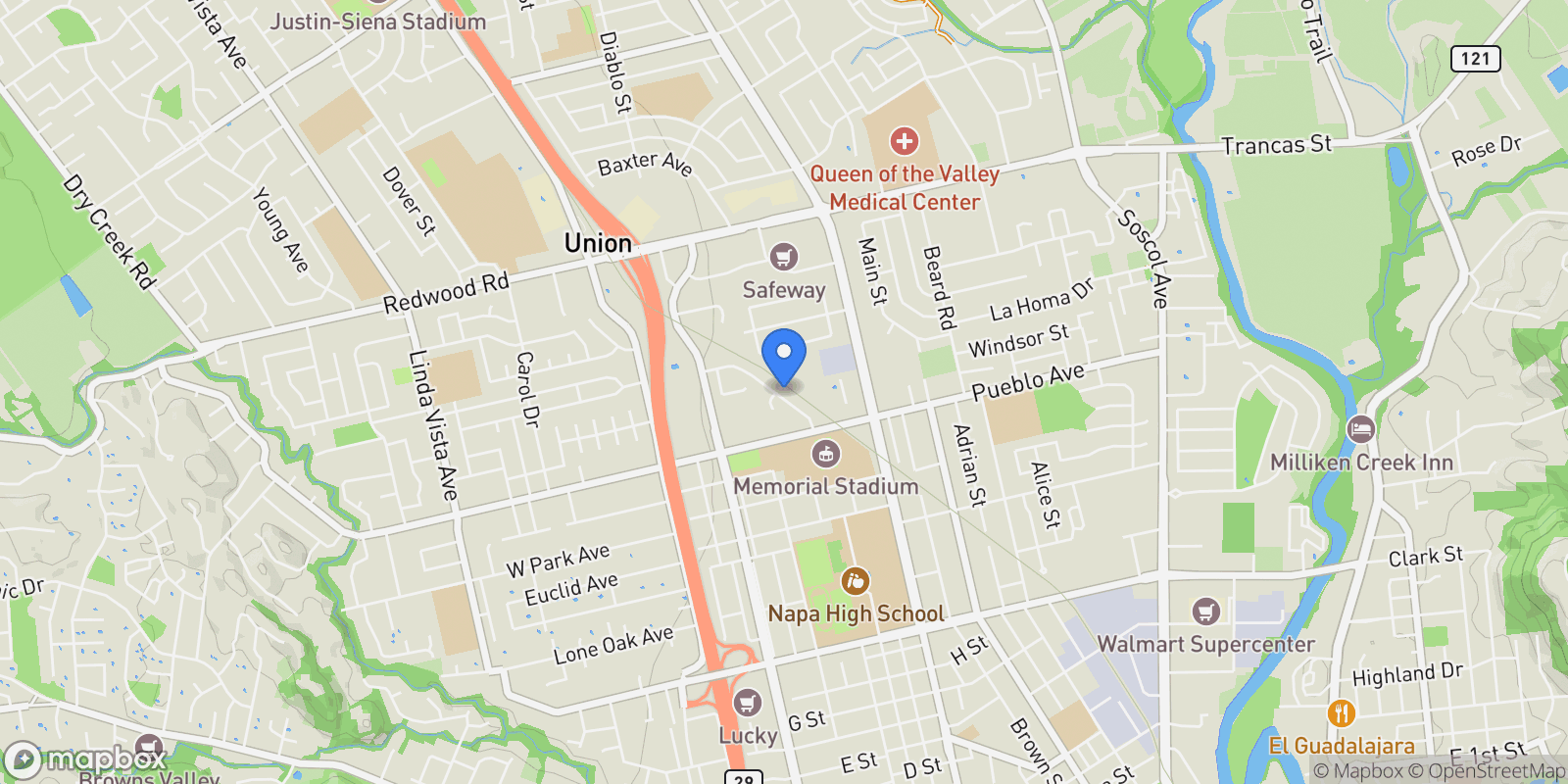 Map showing 3042 Stadium Avenue , Napa, CA 94558, Napa, California, United States.