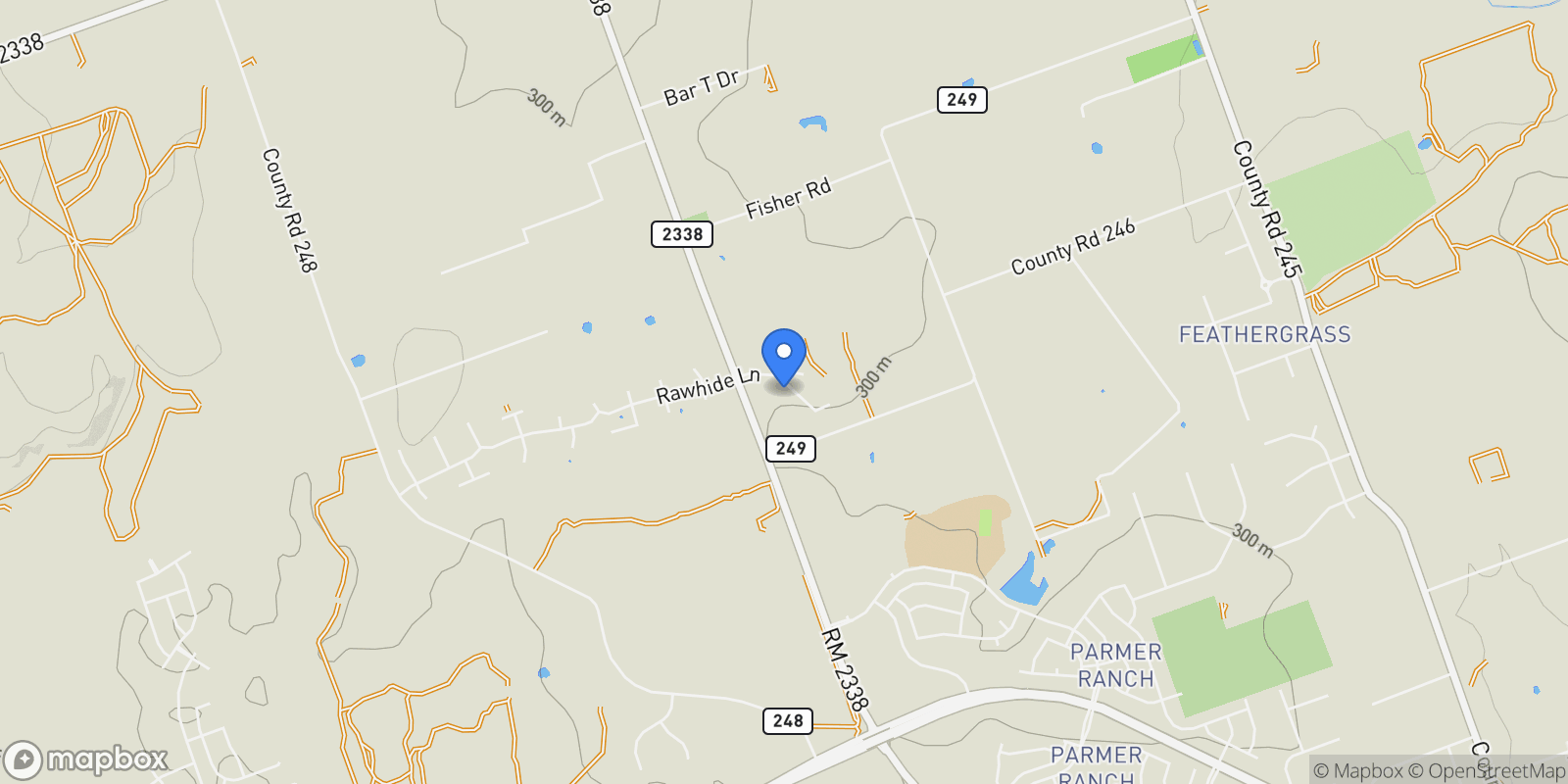 Map showing 104 Huerta Road, Georgetown, TX 78633, Georgetown, Texas, United States.
