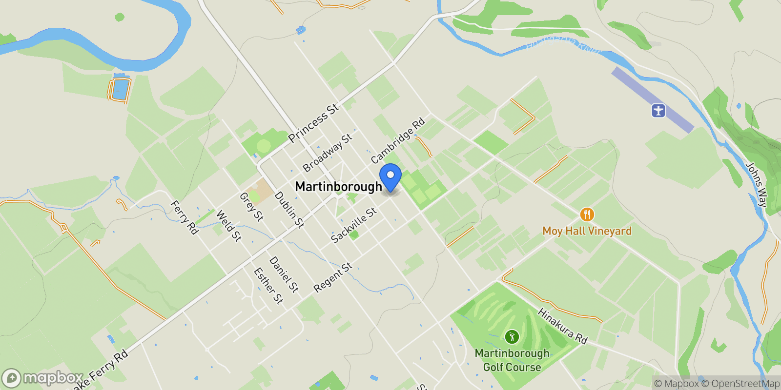 Map showing 37 Sackville Street , Martinborough, WGN 5711, Dyerville, Wellington, New Zealand.