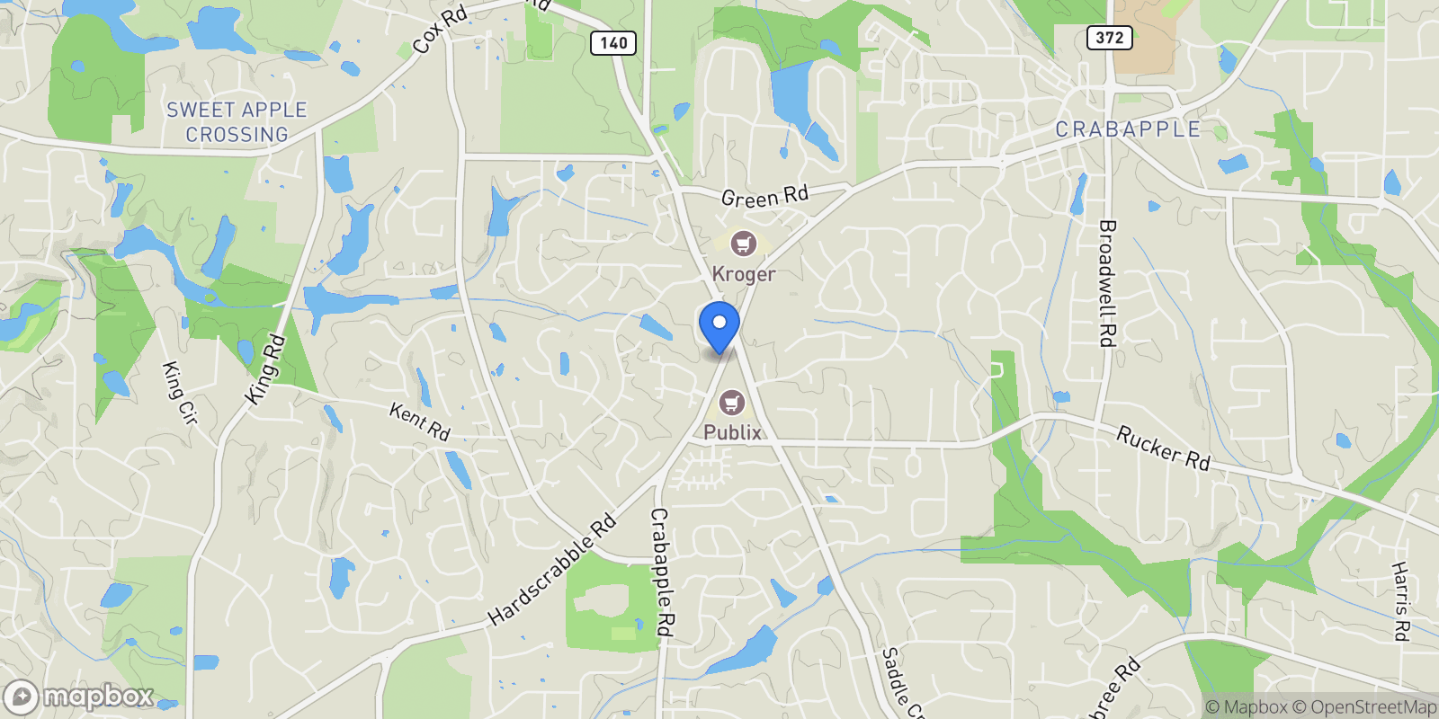 Map showing 406 Sweet Apple Circle, Roswell, Georgia, United States.