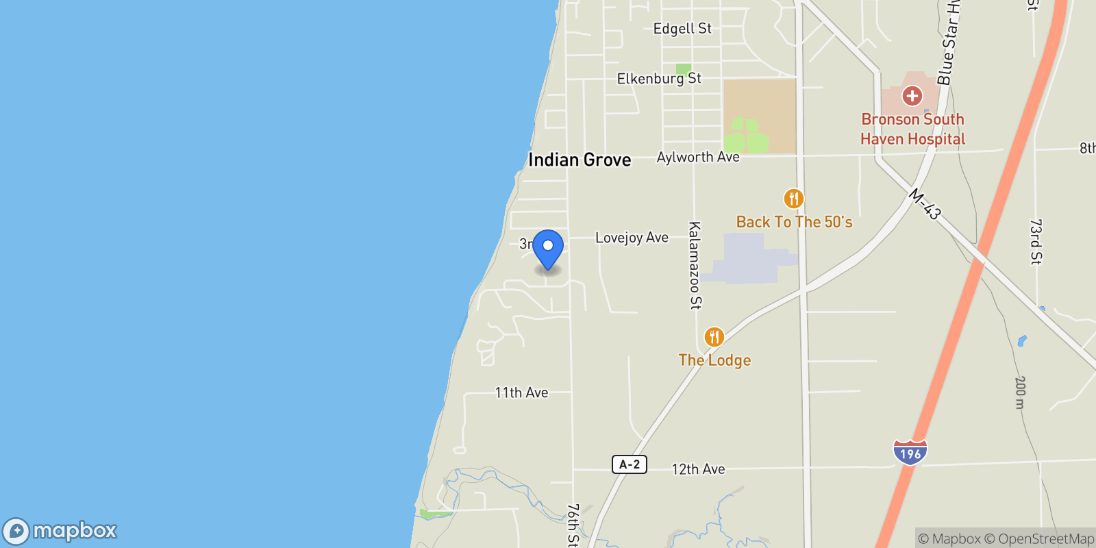 Map showing 1395 Summerwood Drive, South Haven, MI, 49090, USA, South Haven, Michigan, United States.