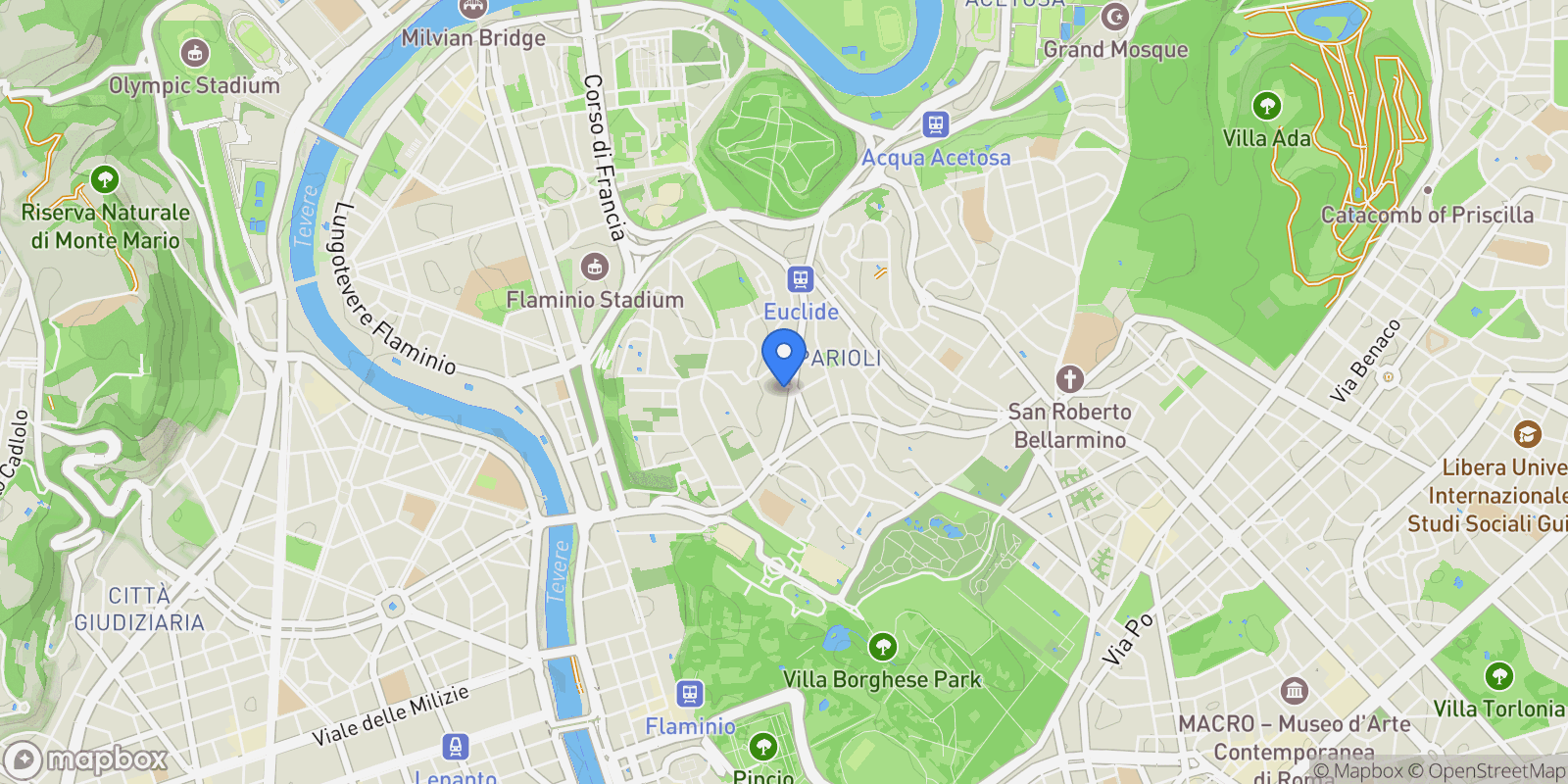 Map showing Via Filippo Civinini, Rome, Lazio, Italy.