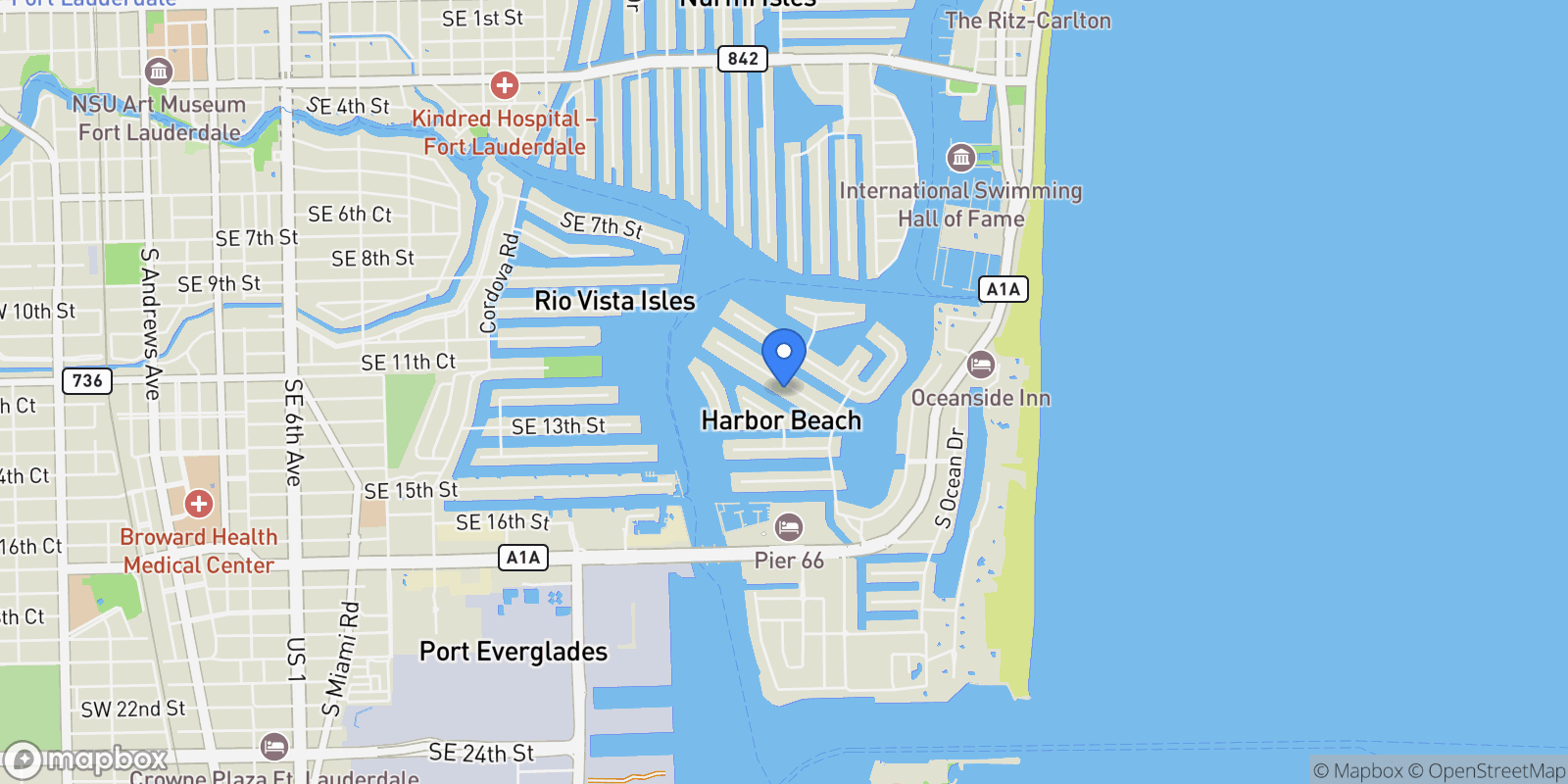 Map showing 2520 Del Lago Dr, Fort Lauderdale, Florida, United States.