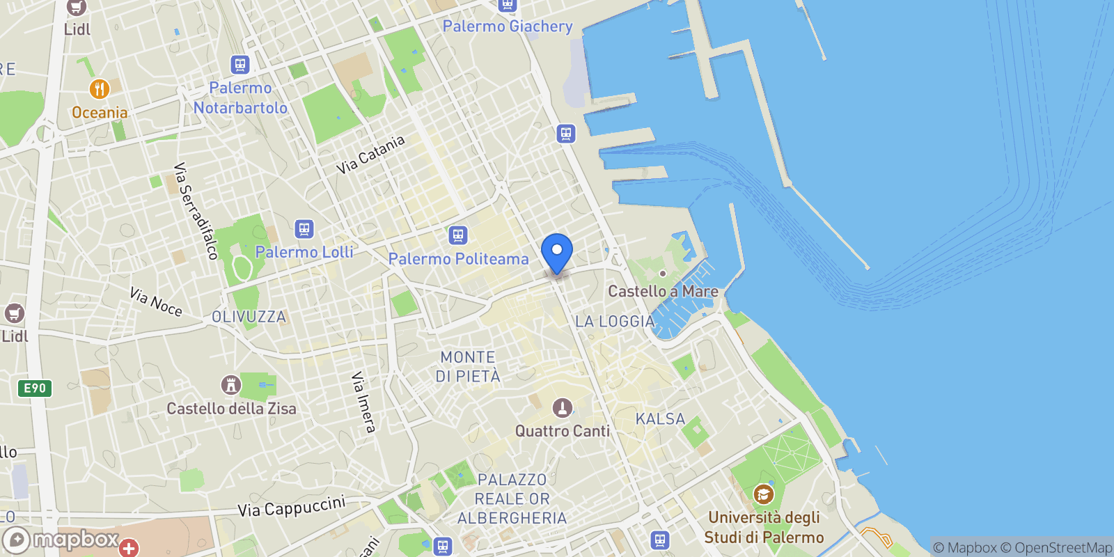 Map showing Property Palermo Via Roma., Palermo, Sicily, Italy.