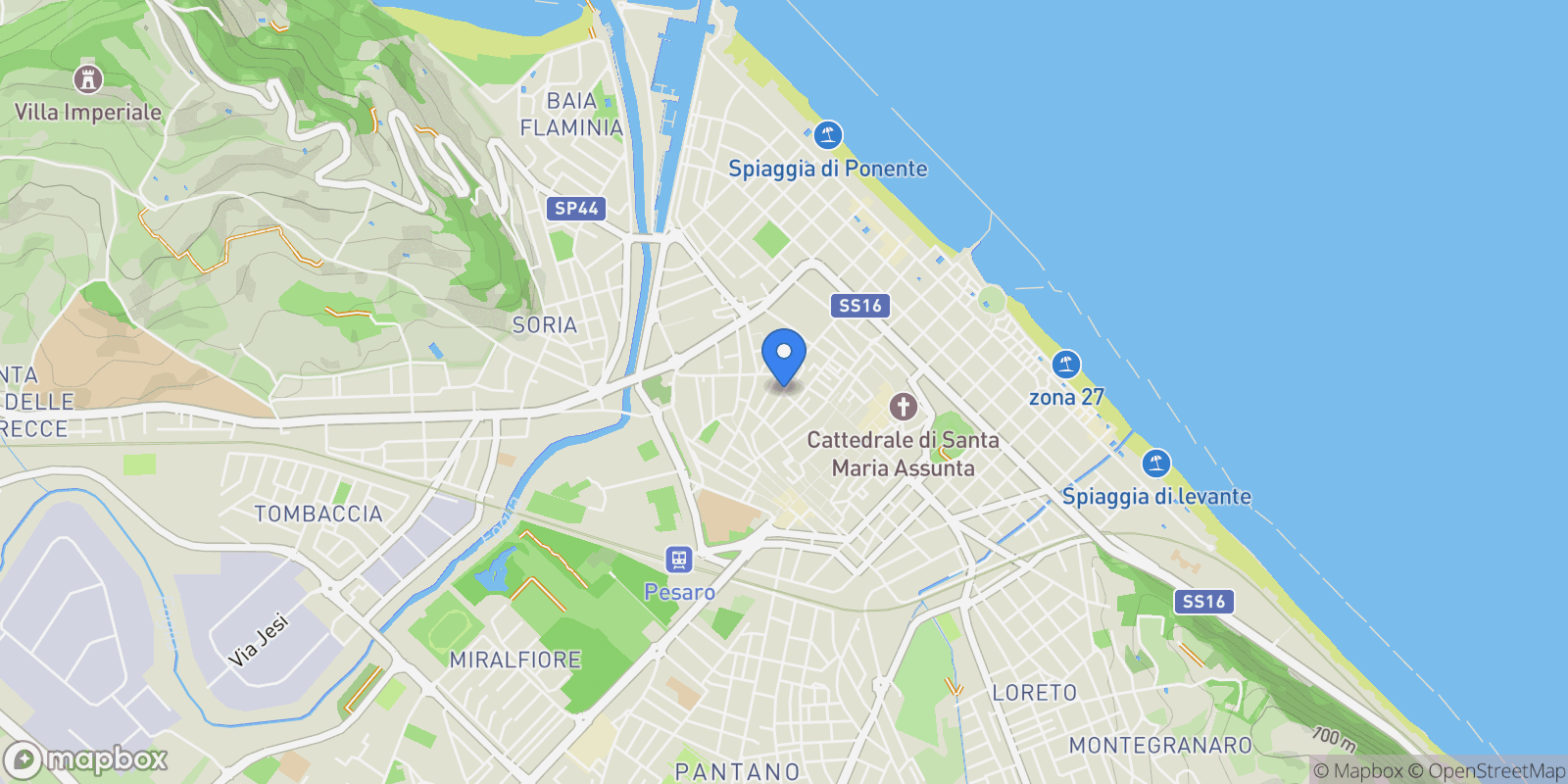 Map showing via varese, Pesaro, Marche, Italy.