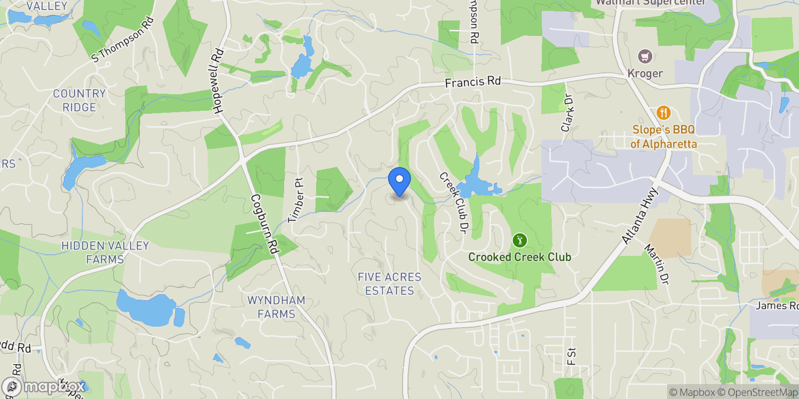 Map showing 14480 Morning Mountain Way, Milton, Georgia, United States.
