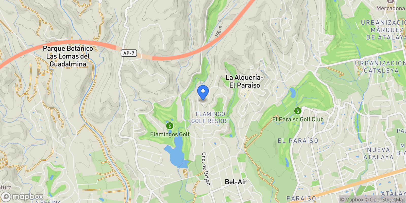 Map showing Benahavis, Andalusia, Spain.