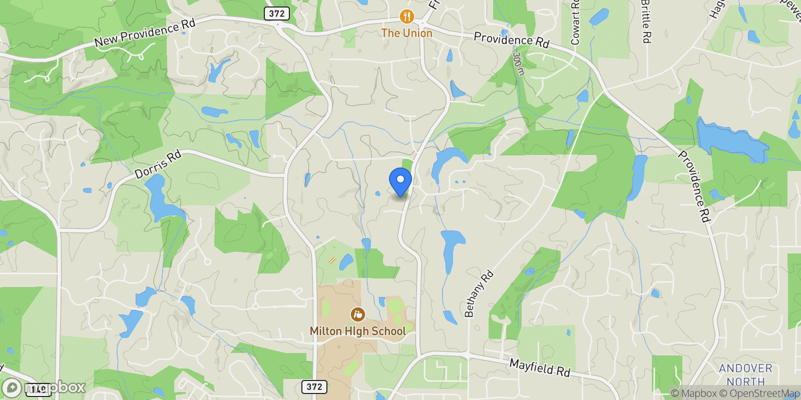 Map showing 900 Crabapple Hill, Milton, Georgia, United States.