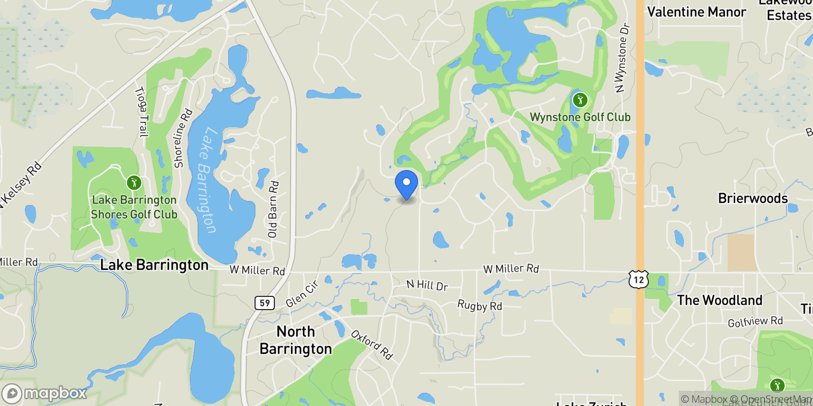 Map showing 47 S. Wynstone Drive, North Barrington, IL, 60010, USA, Barrington Hills, Illinois, United States.